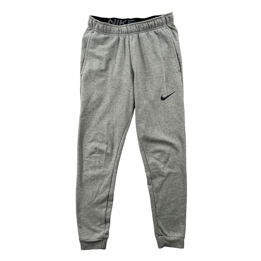 Nike Dry Dri-FIT Taper Fitness Fleece Pants Mens Small Light Gray Active Gym